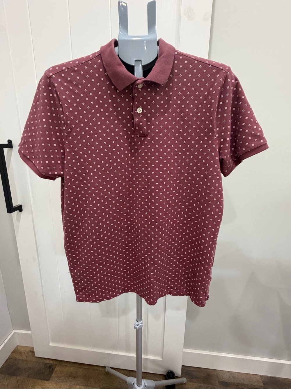 Abercrombie & Fitch Men's Rose-Maroon Print Polo